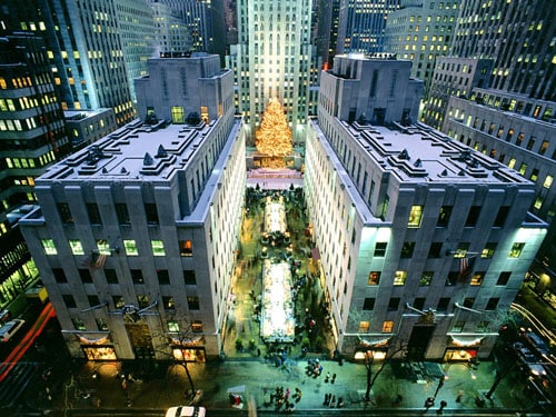Weihnachten am Rockefeller Center in New York City