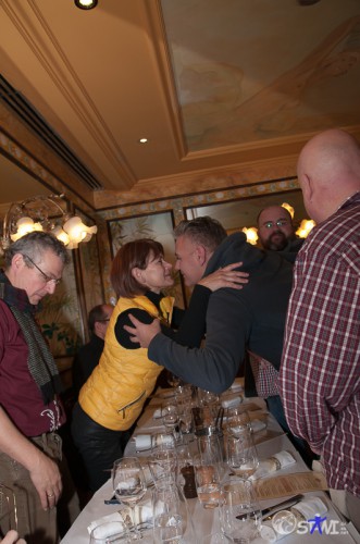 Begrüßung in der Brasserie Lipp.