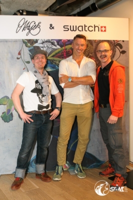 Fotoshooting mit dem Künstler. BonZai, Olaf Hajek & Stawi.